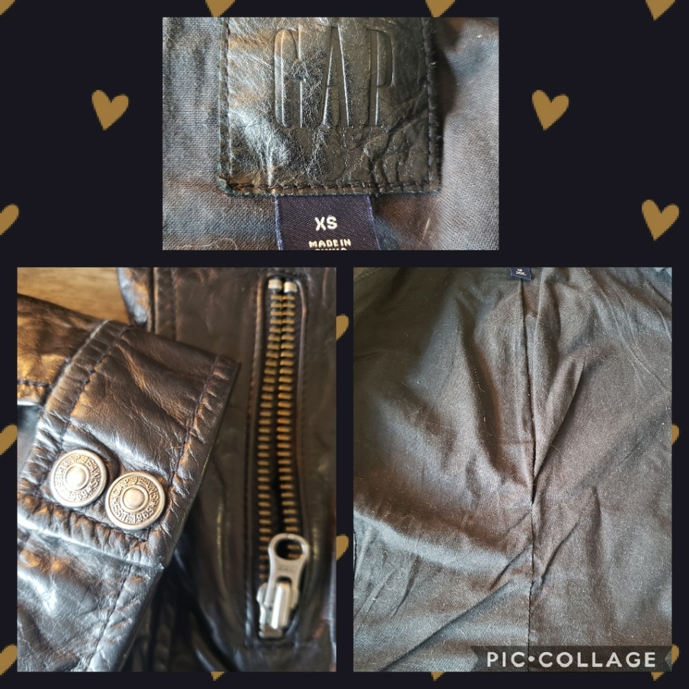Vintage Gap Leather Moto Jacket - Picture 3 of 7